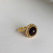 Garnet with rose cut diamond Ring