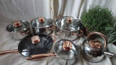 12 pcs Rose Gold Cookware Set