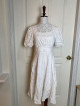 Preloved White Long Eyelet Dress Medium