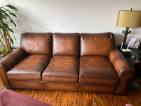 Pottery Barn Turner roll arm Leather Sofa