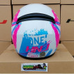 HNJ FULL-FACE HELMET SINGLE VISOR ONE WAY PINK FREE BONNET
