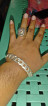 Silver bracelet at ring