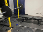 Power cage + heavy duty adjustable bench (No weights)