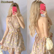 Carmela Summer Backless Floral Padded Dress