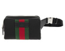 Gucci Web Stripe Canvas & Leather Crossbody Belt Bag