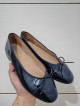 Ch@nel navy blue patent ballerina flats