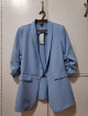 Baby Blue Blazer gartered sleeves