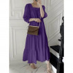 SQUARE NECK MID SLEEVE FLOUNCE DRESS