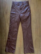 Zara High Waisted, Flared Brown Leather Pants