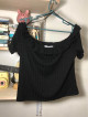 Zara Ribbed Off Shoulder Top