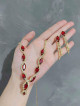 Ruby Rhinestone necklace w/ pair earrings