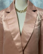 classy silk/satin coral pink blazer (large)